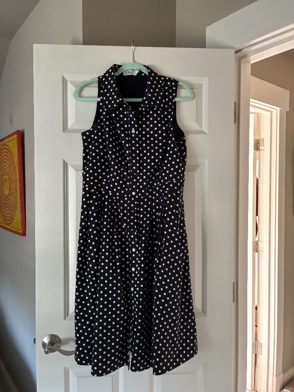 Sleeveless polka dot dress